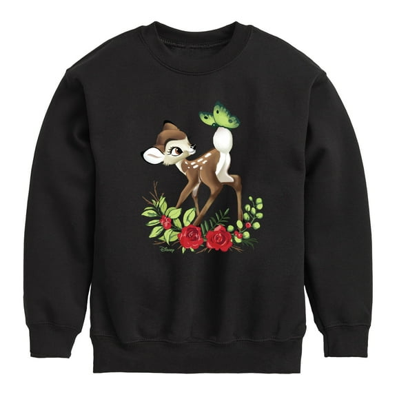 Disney Bambi - Christmas Botanical Butterfly - Toddler & Youth Crewneck Fleece Sweatshirt