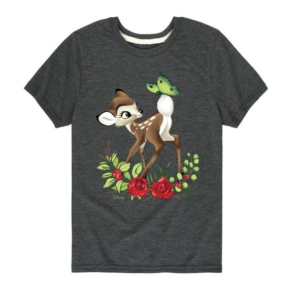 Disney Bambi - Christmas - Botanical Butterfly - Toddler & Youth Short Sleeve Graphic T-Shirt