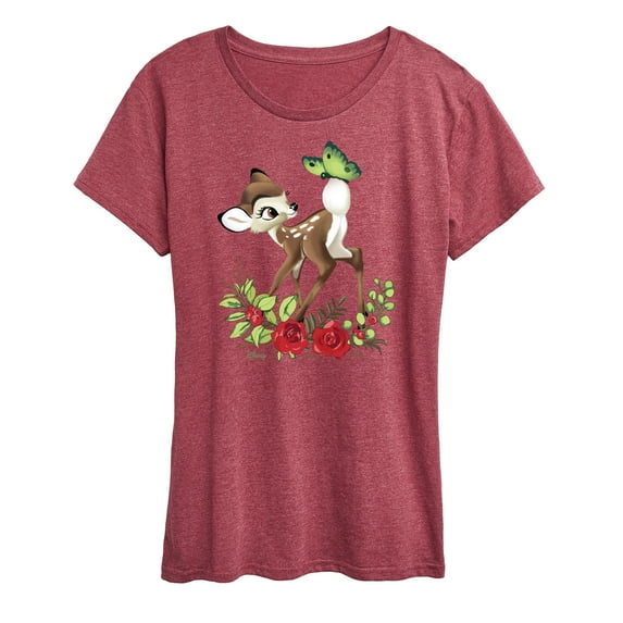Disney Bambi - Christmas - Botanical Butterfly - Women's Short Sleeve Graphic T-Shirt