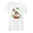 thumbnail image 1 of Disney Bambi - Christmas - Botanical Butterfly - Women's Short Sleeve Graphic T-Shirt, 1 of 5