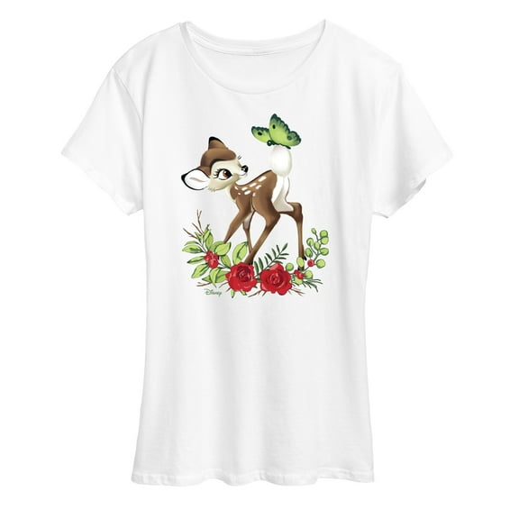Disney Bambi - Christmas - Botanical Butterfly - Women's Short Sleeve Graphic T-Shirt
