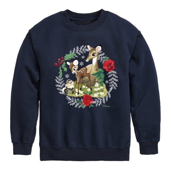 Disney Bambi - Christmas - Family In The Forest - Toddler & Youth Crewneck Fleece Sweatshirt