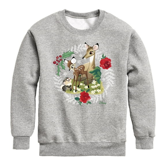 Disney Bambi - Christmas - Family In The Forest - Toddler & Youth Crewneck Fleece Sweatshirt