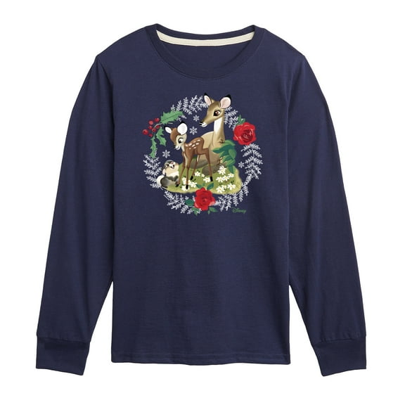 Disney Bambi - Christmas - Family In The Forest - Toddler & Youth Long Sleeve Graphic T-Shirt
