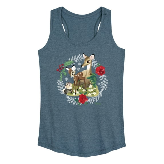 Disney Bambi - Christmas - Family In The Forest - Women's Racerback Tank Top