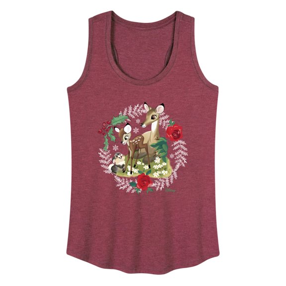 Disney Bambi - Christmas - Family In The Forest - Women's Racerback Tank Top