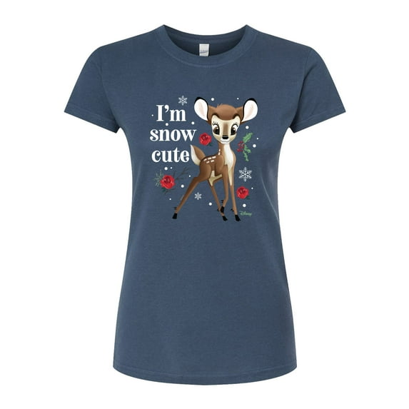 Disney Bambi - Christmas - I'm Snow Cute - Juniors Fitted Graphic T-Shirt