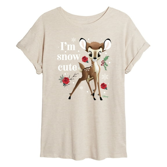 Disney Bambi - Christmas - I'm Snow Cute - Women's Oversized T-Shirt