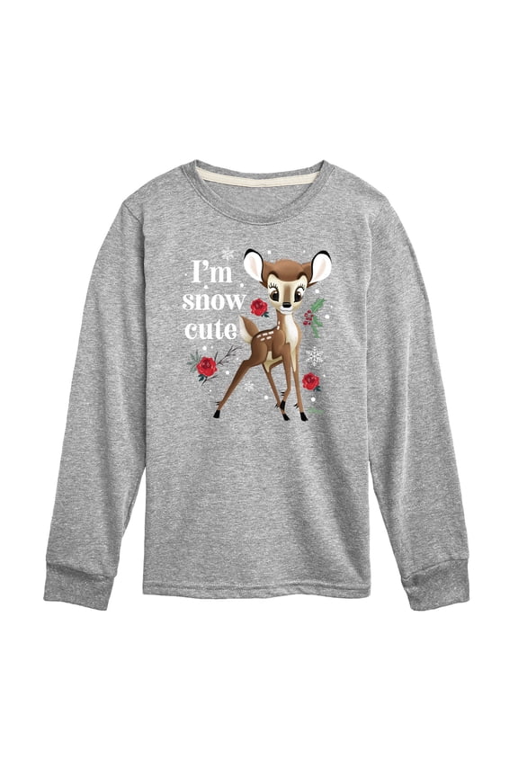 Bambi - Christmas - I'm Snow Cute Roses - Toddler & Youth Long Sleeve Graphic T-Shirt