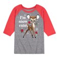 thumbnail image 1 of Disney Bambi - Christmas - I'm Snow Cute Roses - Toddler & Youth Raglan Graphic T-Shirt, 1 of 6