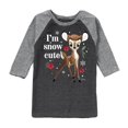 thumbnail image 1 of Disney Bambi - Christmas - I'm Snow Cute Roses - Toddler & Youth Raglan Graphic T-Shirt, 1 of 6