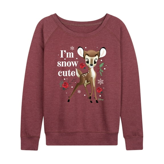 Disney Bambi - Christmas - I'm Snow Cute - Women's Lightweight French Terry Long Sleeve Shirt