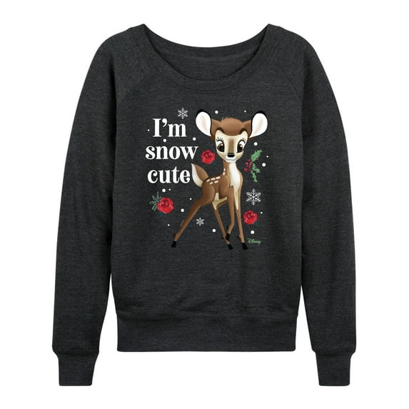 Disney Bambi - Christmas - I'm Snow Cute - Women's Lightweight French Terry Long Sleeve Shirt