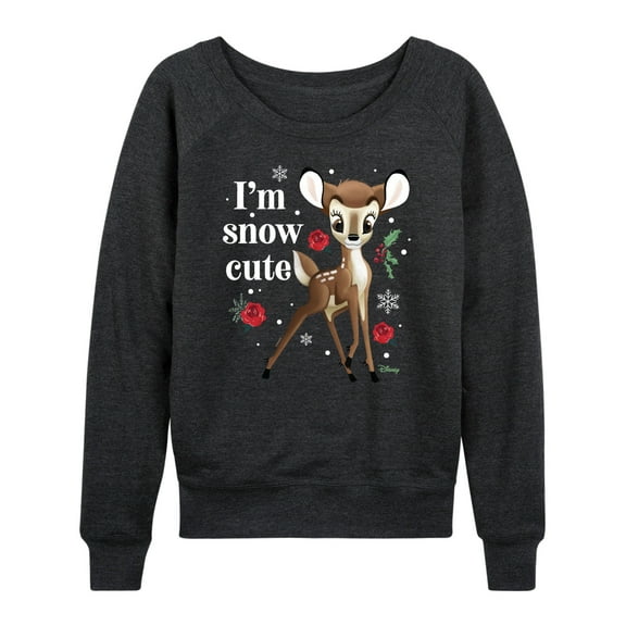 Disney Bambi - Christmas - I'm Snow Cute - Women's Lightweight French Terry Long Sleeve Shirt