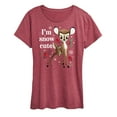 thumbnail image 1 of Disney Bambi - Christmas - I'm Snow Cute - Women's Short Sleeve Graphic T-Shirt, 1 of 5