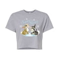 thumbnail image 1 of Disney Bambi - Christmas - Snowy Bunny Kisses - Juniors Cropped Cotton Blend T-Shirt, 1 of 5