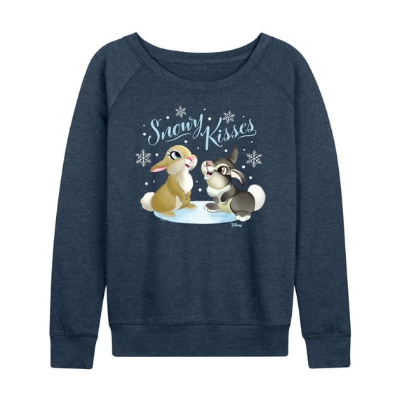 Disney Bambi - Christmas - Snowy Bunny Kisses - Women's Lightweight French Terry Long Sleeve Shirt