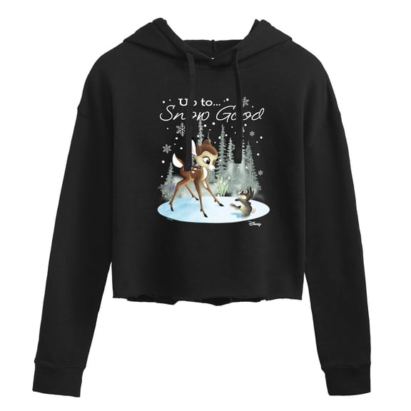 Disney Bambi - Christmas - Up To Snow Good - Juniors Cropped Pullover Hoodie