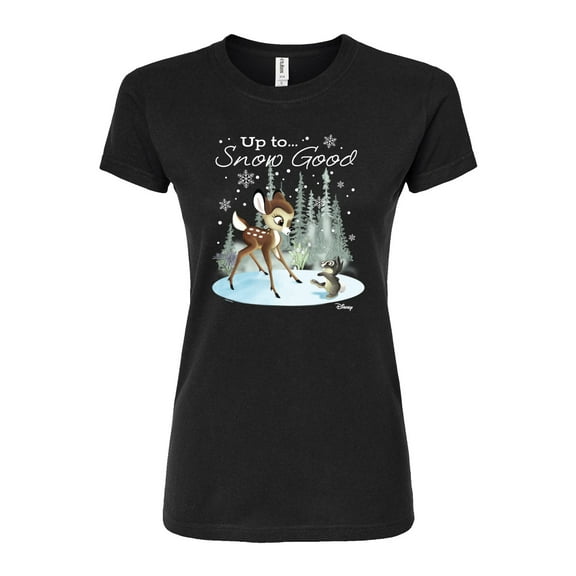 Disney Bambi - Christmas - Up To Snow Good - Juniors Fitted Graphic T-Shirt