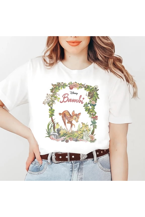 Disney Bambi Friends Thumper Floral Funny Animal Kingdom T-SHIRT