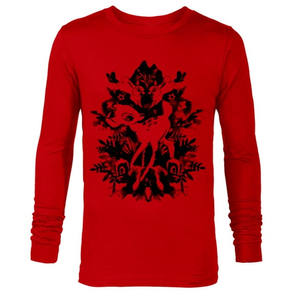 Disney Bambi Ink Drawing - Long Sleeve T-Shirt for Men -Customized-New Red