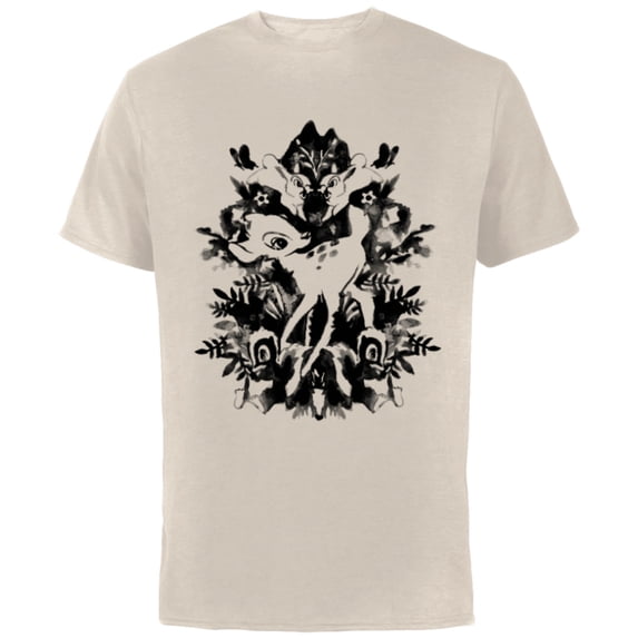 Disney Bambi Ink Drawing - Short Sleeve Cotton T-Shirt for Adults -Customized-Natural