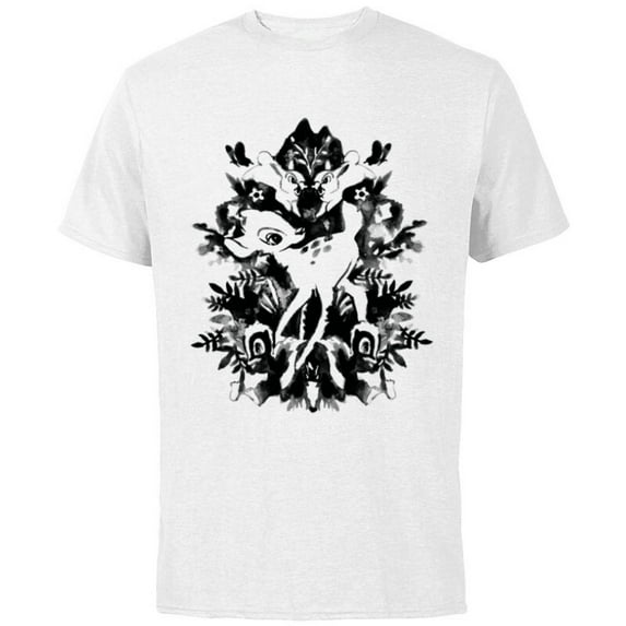 Disney Bambi Ink Drawing - Short Sleeve Cotton T-Shirt for Adults -Customized-White