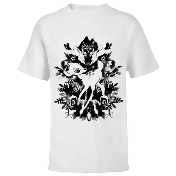 Disney Bambi Ink Drawing - Short Sleeve T-Shirt for Kids -Customized-White