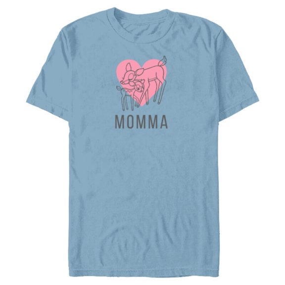 Disney Bambi Momma Mother's Day - Short Sleeve Blended T-Shirt for Adults - Customized-Ocean Blue
