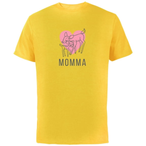 Disney Bambi Momma Mother's Day - Short Sleeve Cotton T-Shirt for Adults - Customized-Yellow