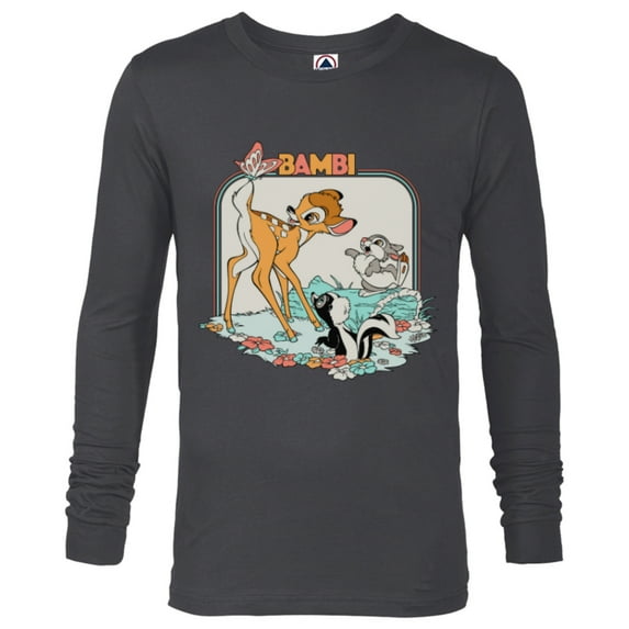 Disney Bambi Movie Retro - Long Sleeve T-Shirt for Men - Customized-Charcoal Heather