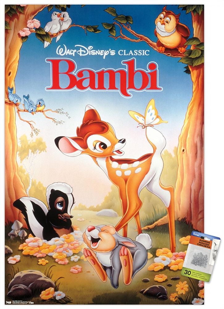 Disney Bambi - One Sheet Wall Poster with Wooden Magnetic Frame