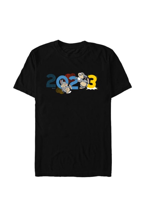 Bambi Thumper 2023 Year of the Rabbit - Short Sleeve Blended T-Shirt for Adults - Customized-Black