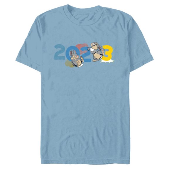 Disney Bambi Thumper 2023 Year of the Rabbit - Short Sleeve Blended T-Shirt for Adults - Customized-Ocean Blue