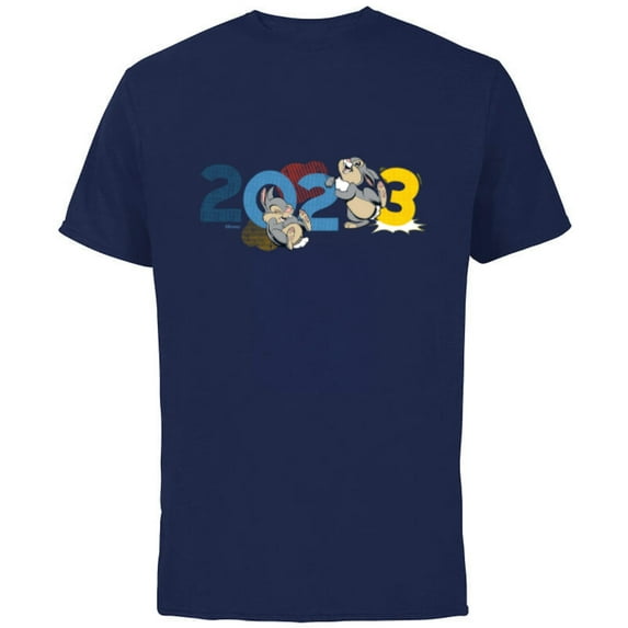 Disney Bambi Thumper 2023 Year of the Rabbit - Short Sleeve Cotton T-Shirt for Adults - Customized-Navy