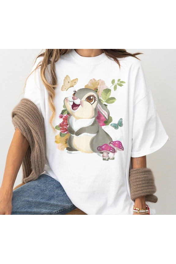 Disney Bambi Thumper Floral Portrait T-Shirt
