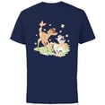 thumbnail image 1 of Disney Bambi Thumper & Flower Pastel Spring Easter Butterfly - Short Sleeve Cotton T-Shirt for Adults - Customized-Navy, 1 of 5
