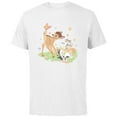 thumbnail image 1 of Disney Bambi Thumper & Flower Pastel Spring Easter Butterfly - Short Sleeve Cotton T-Shirt for Adults - Customized-White, 1 of 5