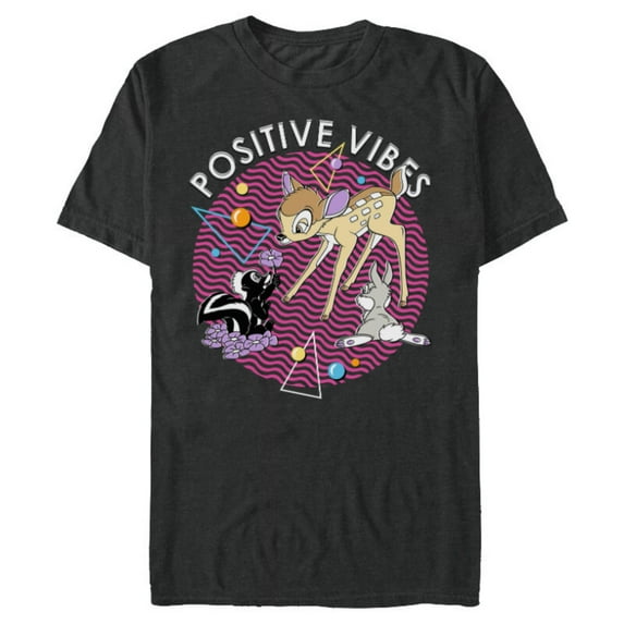 Disney Bambi Thumper and Flower Positive Vibes 90s - Short Sleeve Blended T-Shirt for Adults - Customized-Dark Heather