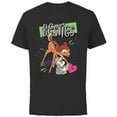 thumbnail image 1 of Disney Bambi and Thumper Besties BFF Best Friends Valentine - Short Sleeve Cotton T-Shirt for Adults - Customized-Black, 1 of 5
