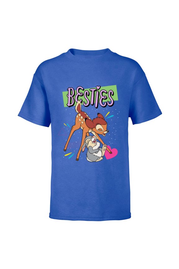 Bambi and Thumper Besties BFF Best Friends Valentine - Short Sleeve T-Shirt for Kids - Customized-Royal