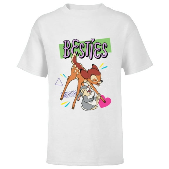 Disney Bambi and Thumper Besties BFF Best Friends Valentine - Short Sleeve T-Shirt for Kids - Customized-White