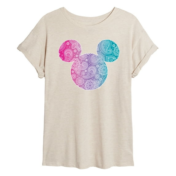 Disney - Bandana Pattern Mickey - Women's Oversized T-Shirt