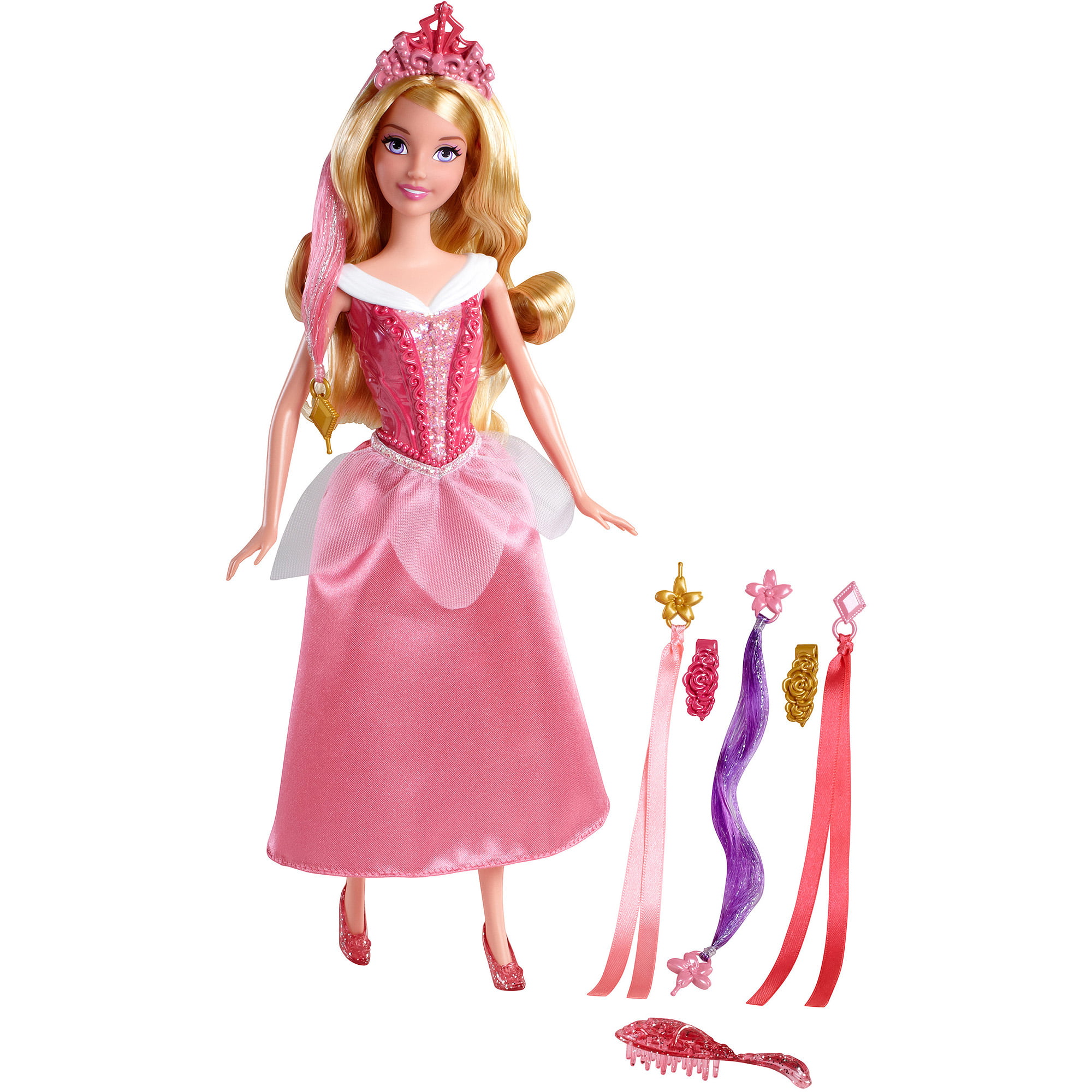 Mattel Disney Princess Aurora Fashion Doll, Sparkling Look with Blonde  Hair, Purple Eyes & Tiara Accessory