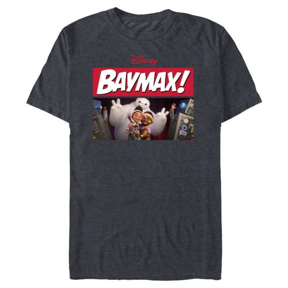Disney Baymax! Series Pose with Sofia and Ali Big Hero 6 - Short Sleeve Blended T-Shirt for Adults - Customized-Navy Heather