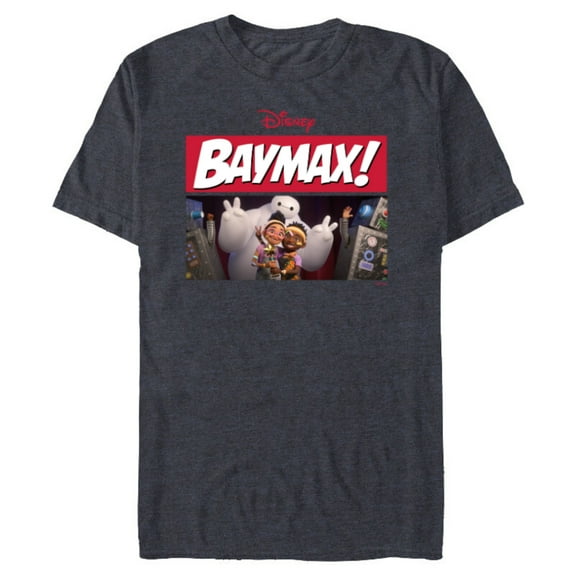 Disney Baymax! Series Pose with Sofia and Ali Big Hero 6 - Short Sleeve Blended T-Shirt for Adults - Customized-Navy Heather