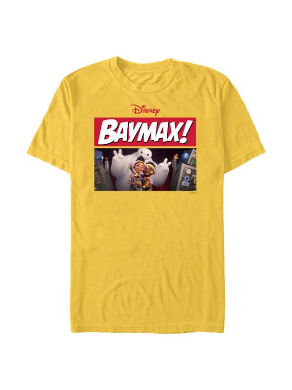 Baymax! Series Pose with Sofia and Ali Big Hero 6 - Short Sleeve Blended T-Shirt for Adults - Customized-Yellow