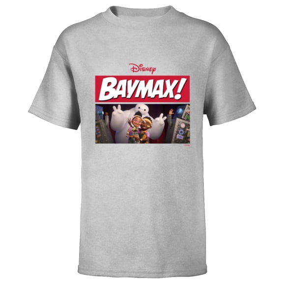 Disney Baymax! Series Pose with Sofia and Ali Big Hero 6 - Short Sleeve T-Shirt for Kids - Customized-Athletic Heather