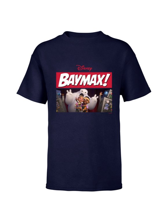 Baymax! Series Pose with Sofia and Ali Big Hero 6 - Short Sleeve T-Shirt for Kids - Customized-Navy