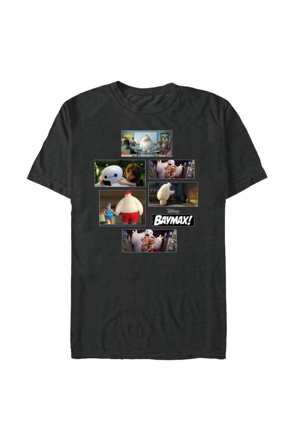 Baymax! Series Scenes Big Hero 6 - Short Sleeve Blended T-Shirt for Adults - Customized-Dark Heather
